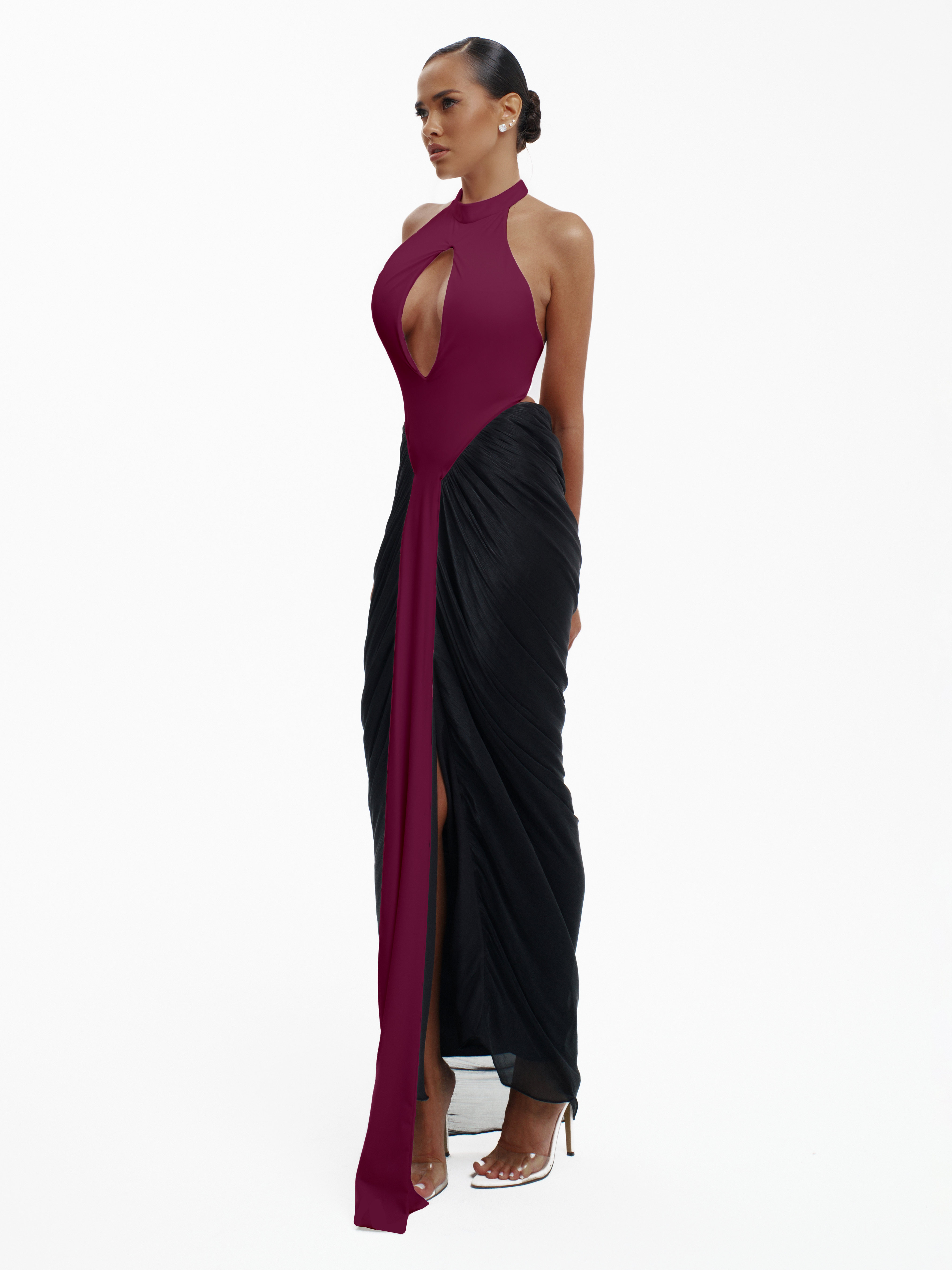 SPLIT DECISION - BURGUNDY & BLACK