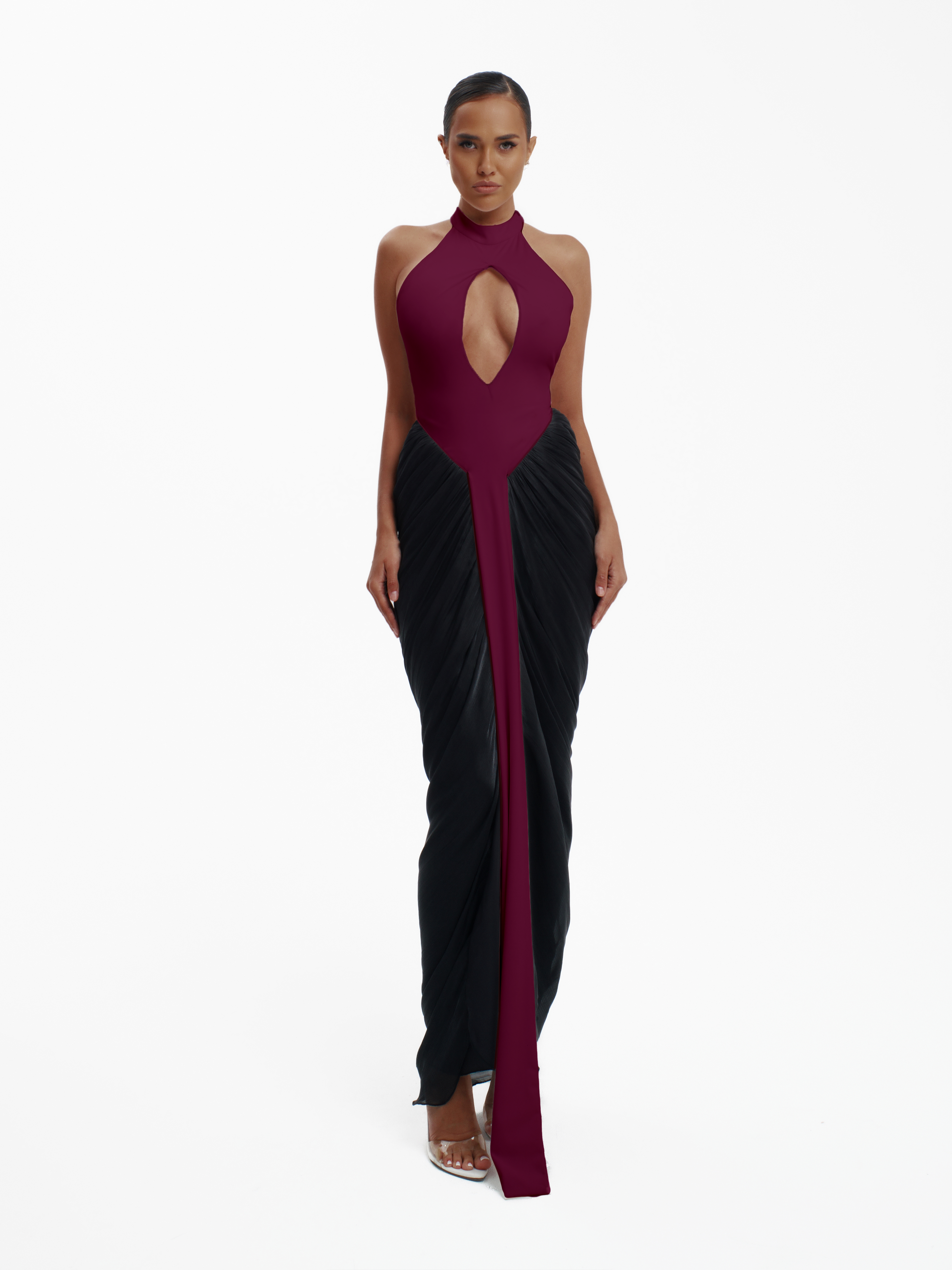 SPLIT DECISION - BURGUNDY & BLACK