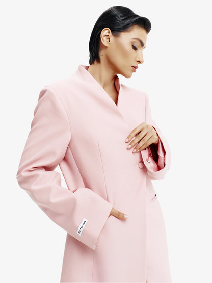 Pastel Pink tailored tailored blazer, luxe European style for confident professionals.
