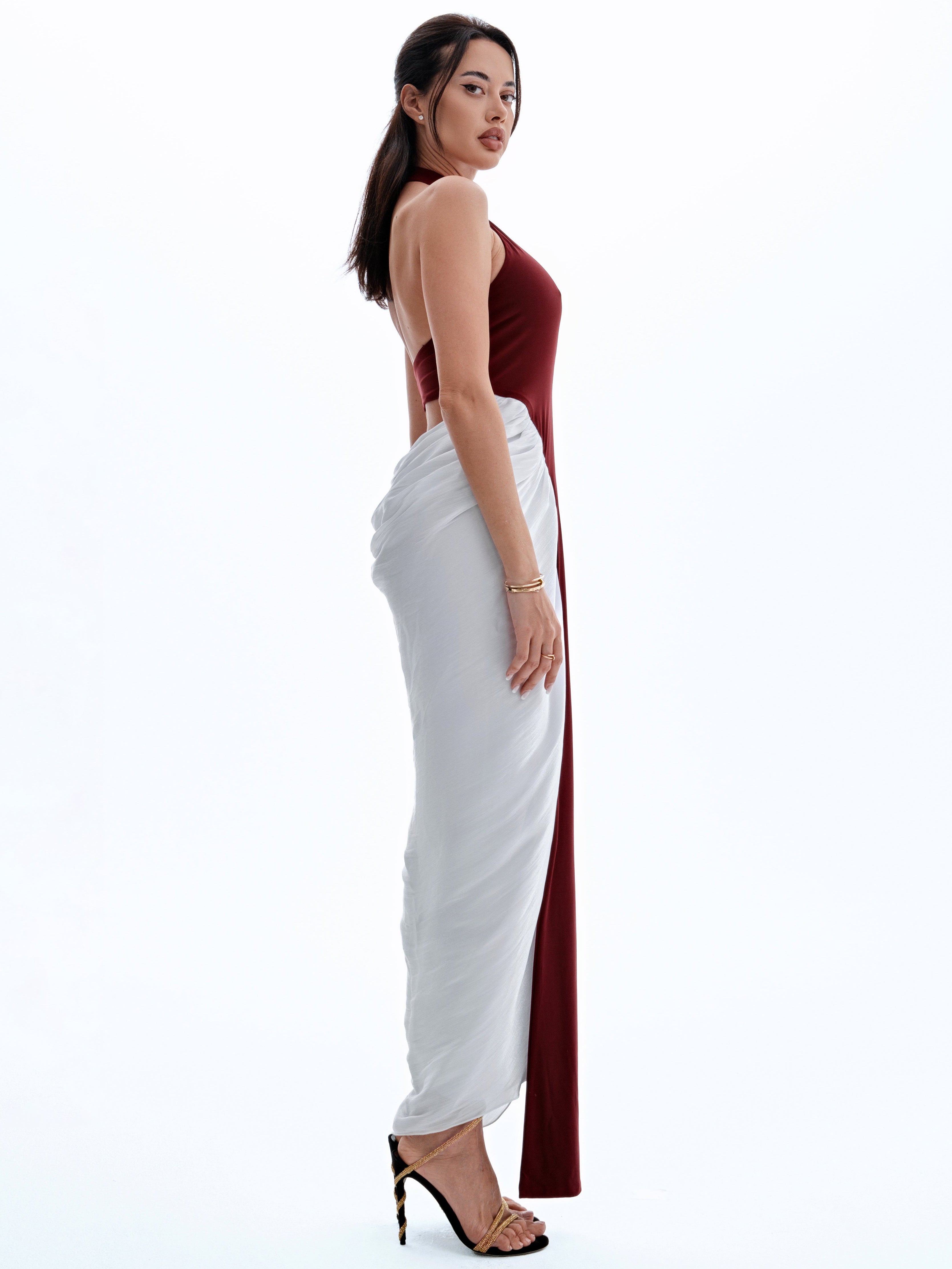SPLIT DECISION - BURGUNDY & WHITE
