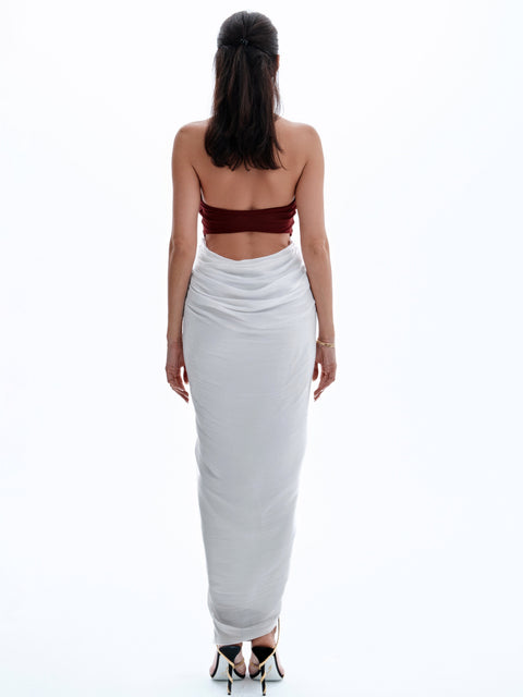 SPLIT DECISION - BURGUNDY & WHITE
