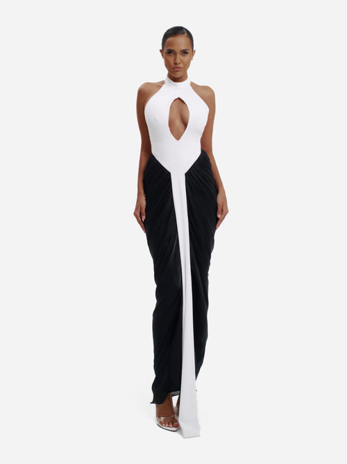 Split Decision – White & Black Dress