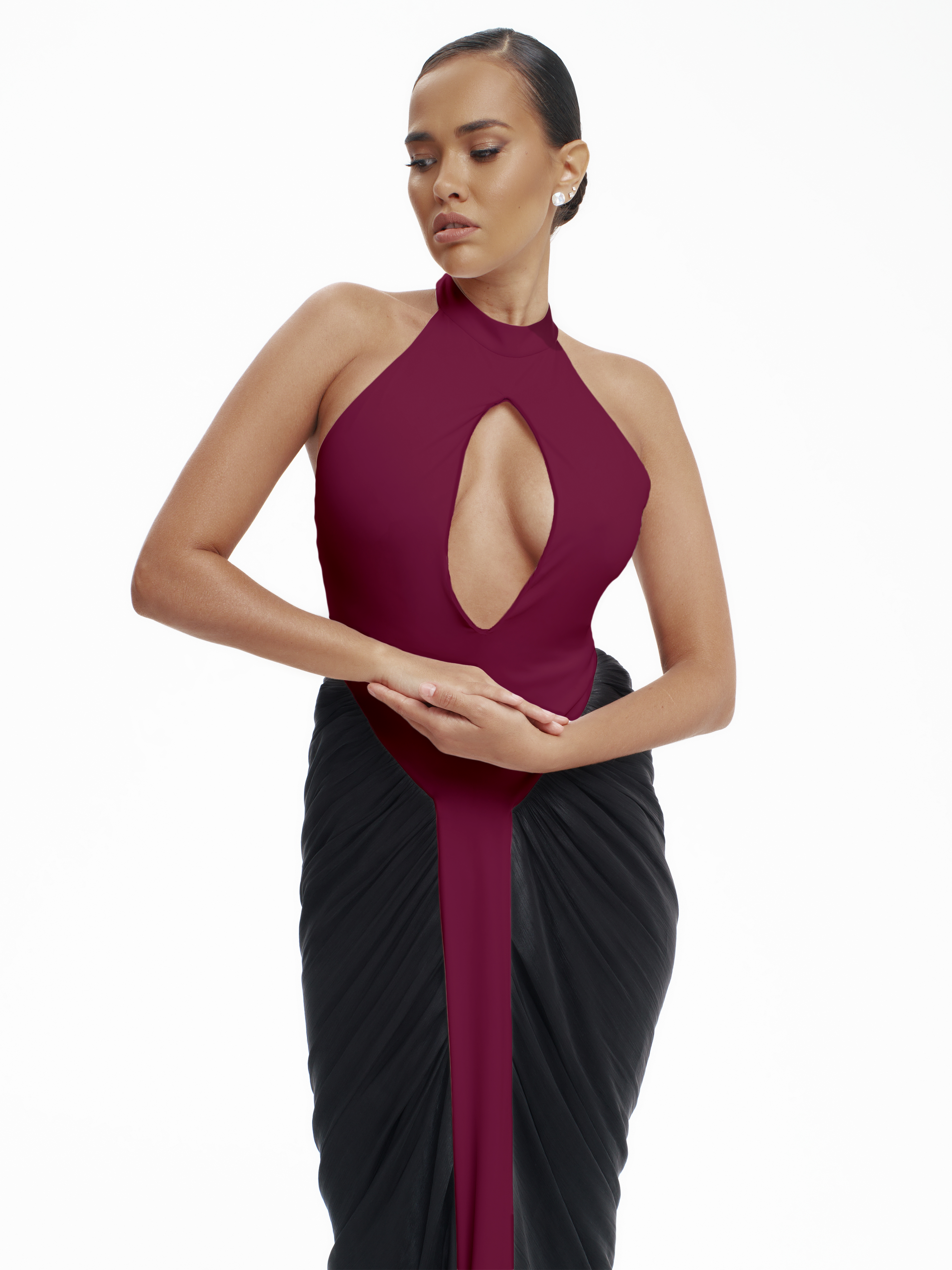 SPLIT DECISION - BURGUNDY & BLACK