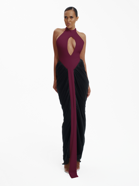 SPLIT DECISION - BURGUNDY & BLACK